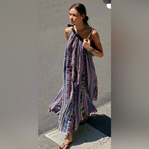 Free People Multicolor Striped One-Shoulder Midi Dress